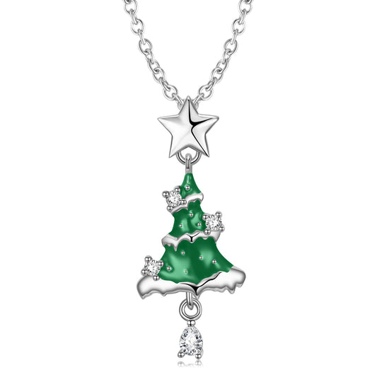 Festive Christmas Tree Necklace