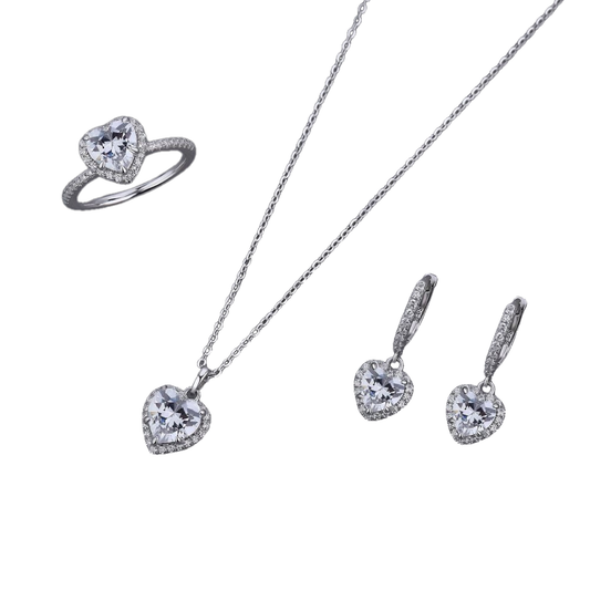 Romantisches Set (Ring, Ohrringe, Halskette)
