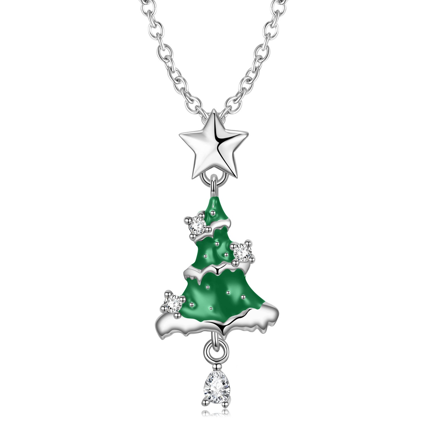 Festive Christmas Tree Necklace