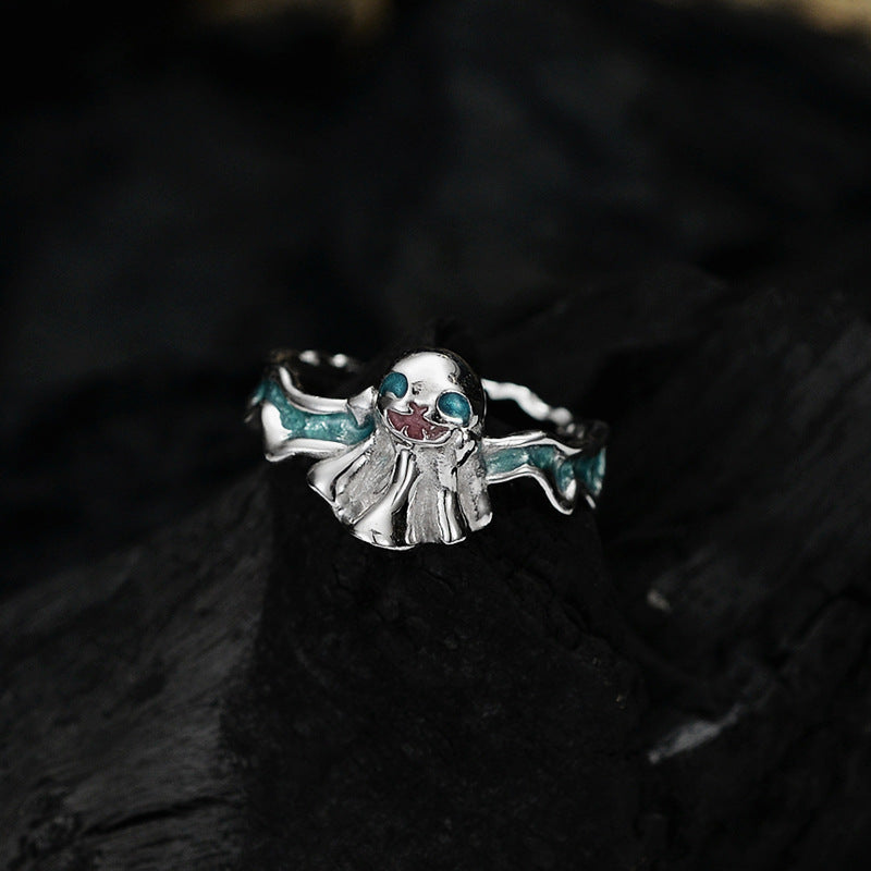 Fashion Blue Epoxy Ghost Ring