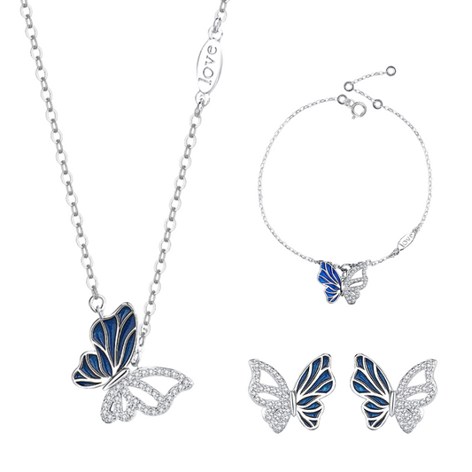 Kelebek Set (Kolye, Bileklik, Küpe)