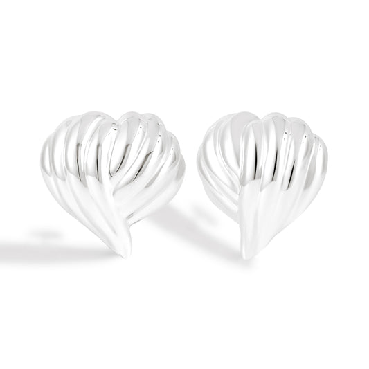 Crisscross Heart Stud Earrings