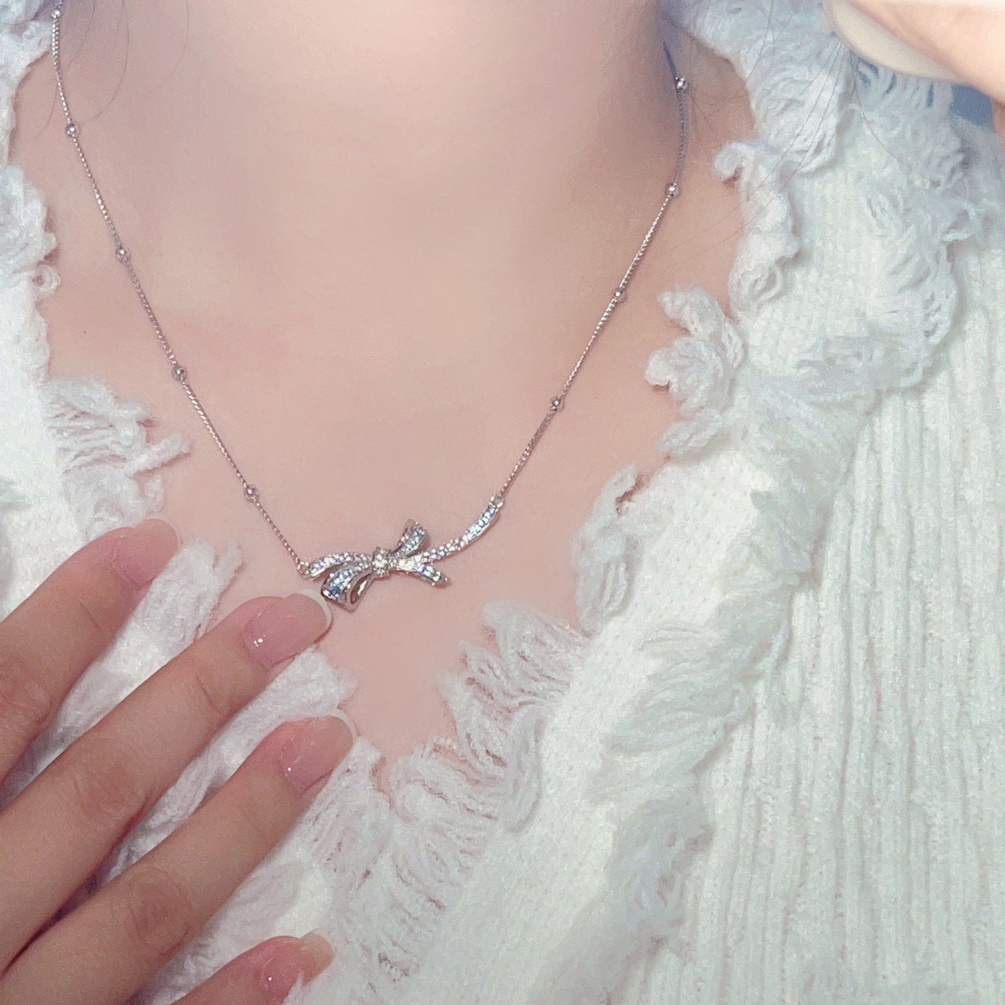 Azure Bow Necklace