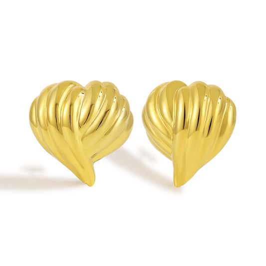 Crisscross Heart Stud Earrings