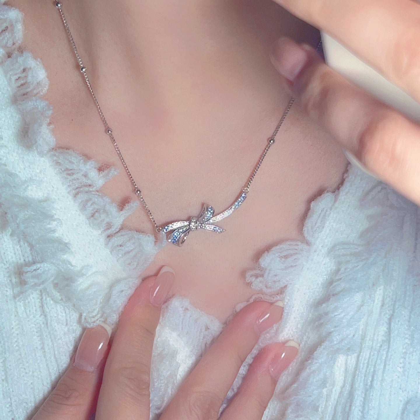 Azure Bow Necklace