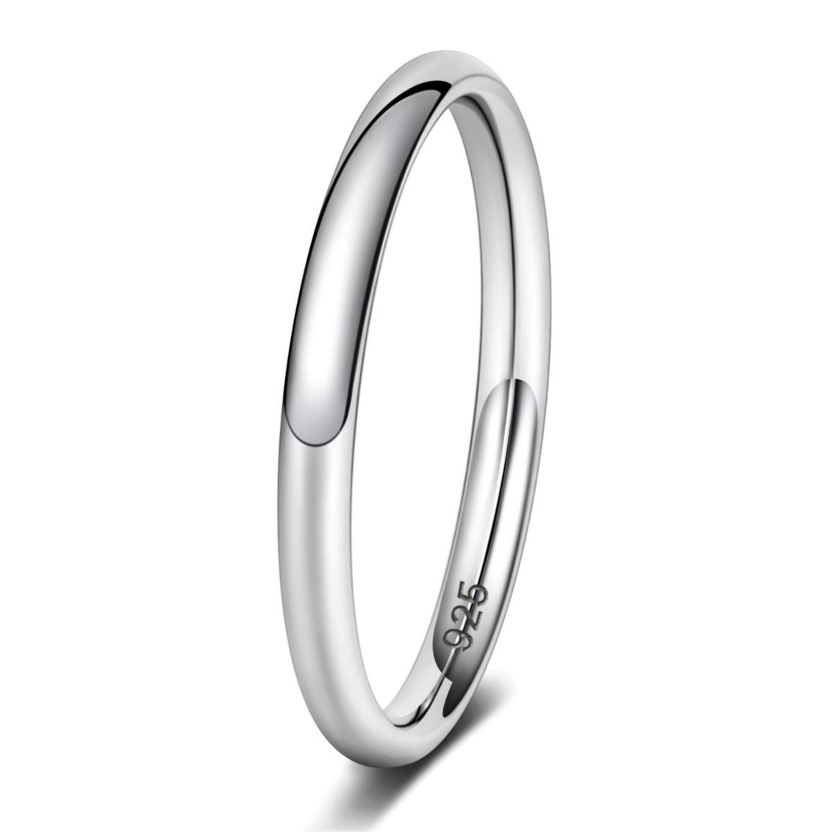 Ringsmaker 1.5mm Women 925 Sterling Silver Rings Wedding Bands