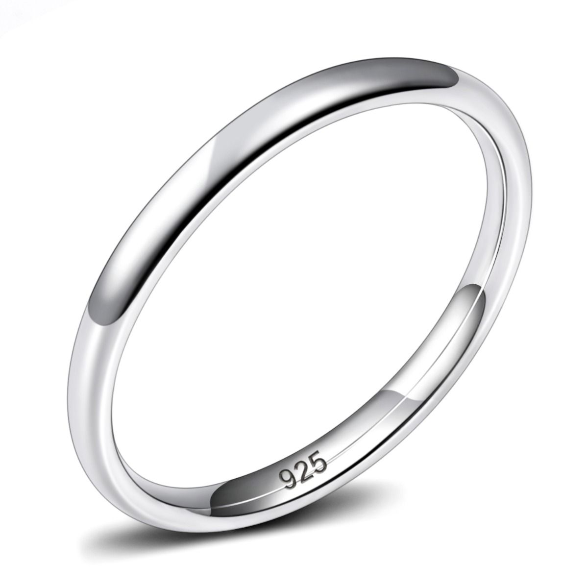 Ringsmaker 1.5mm Women 925 Sterling Silver Rings Wedding Bands