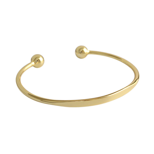Gold Beads Open Bangle