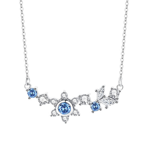 Blaues Winterset (Halskette, Armband, Ohrringe)