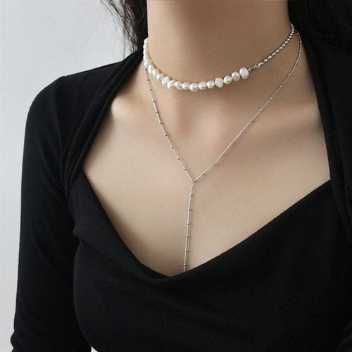 Elegant Irregular Natural Pearls Choker Necklace