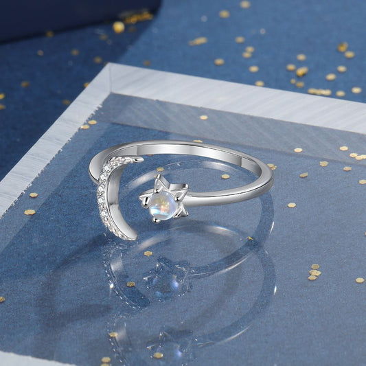 Moonstone Star Ring