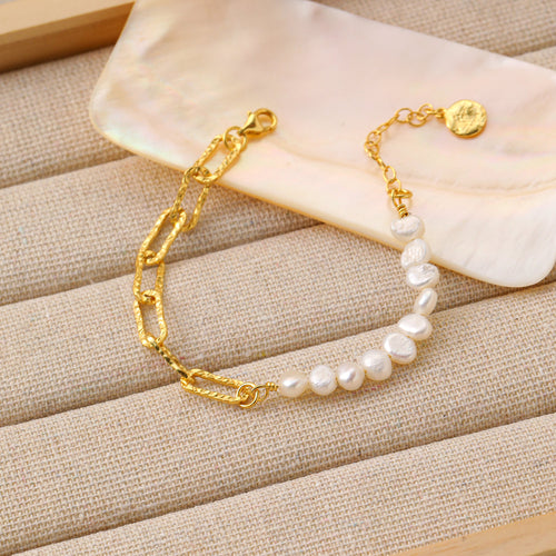 Golden Pearl Strand Bracelet