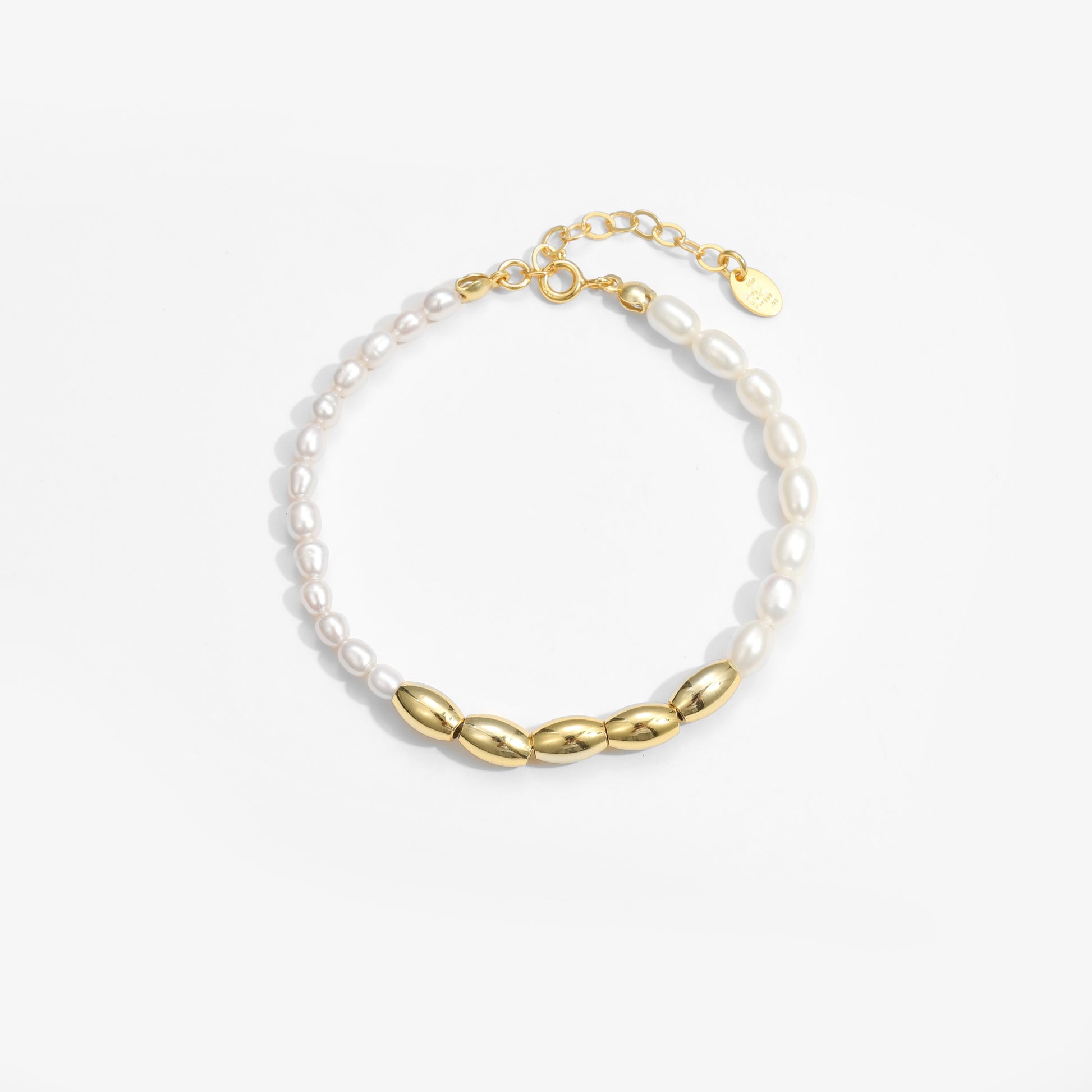 Asymmetry Oval Natural Pearls Beads Bracelet